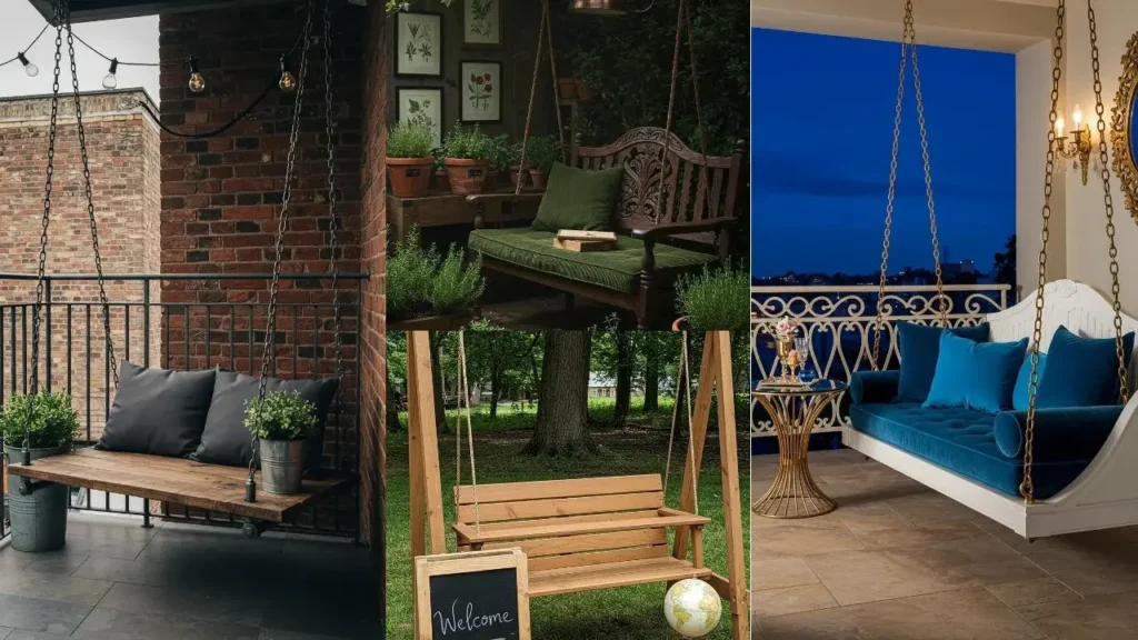 Vintage schommelbanken: Binnen en buiten, van rustiek hout tot sierlijk wit, voor jouw perfecte relaxplek.