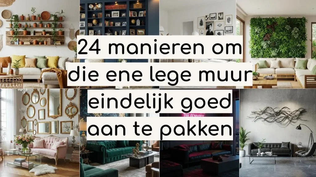Inspiratie voor lege muren: Woonkamers met planten, spiegels, kunst. 24 manieren om een kale muur aan te kleden.