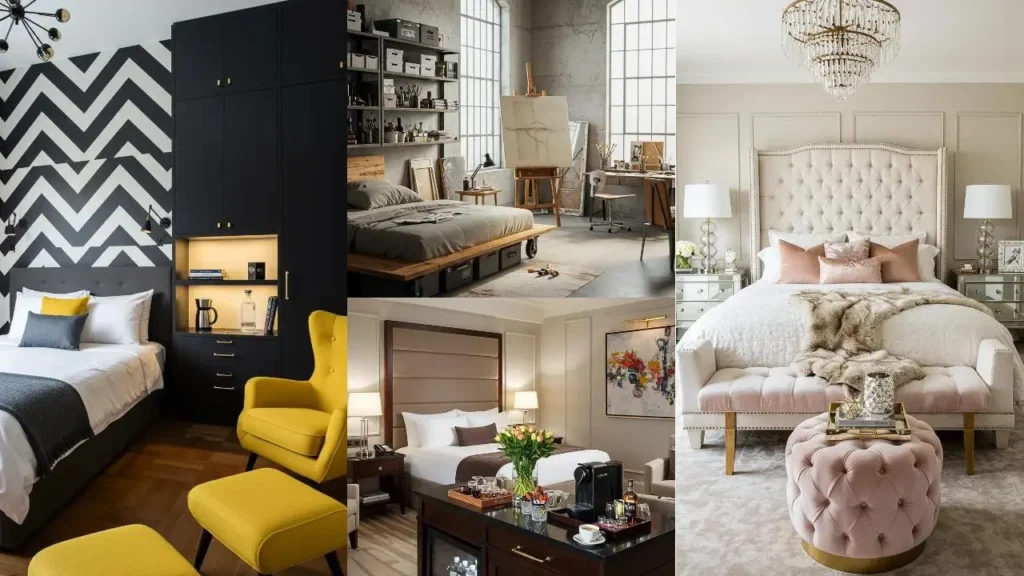 Stijlvolle logeerkamer ideeën: moderne en functionele inrichting met bedden, stoelen en decoratie.
