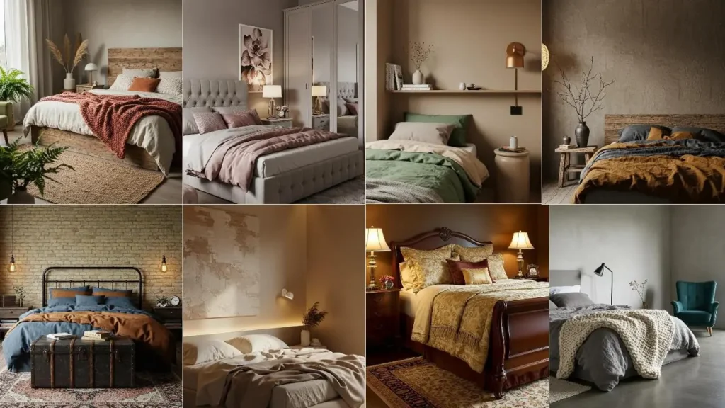Slaapkamers in aardetinten: rustgevende warme kleuren in diverse slaapkamer designs.