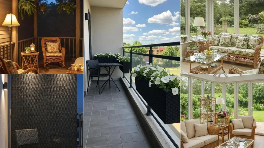 Rotan buiten: Terras, balkon en serre met rotan meubels die niet vergrijzen.