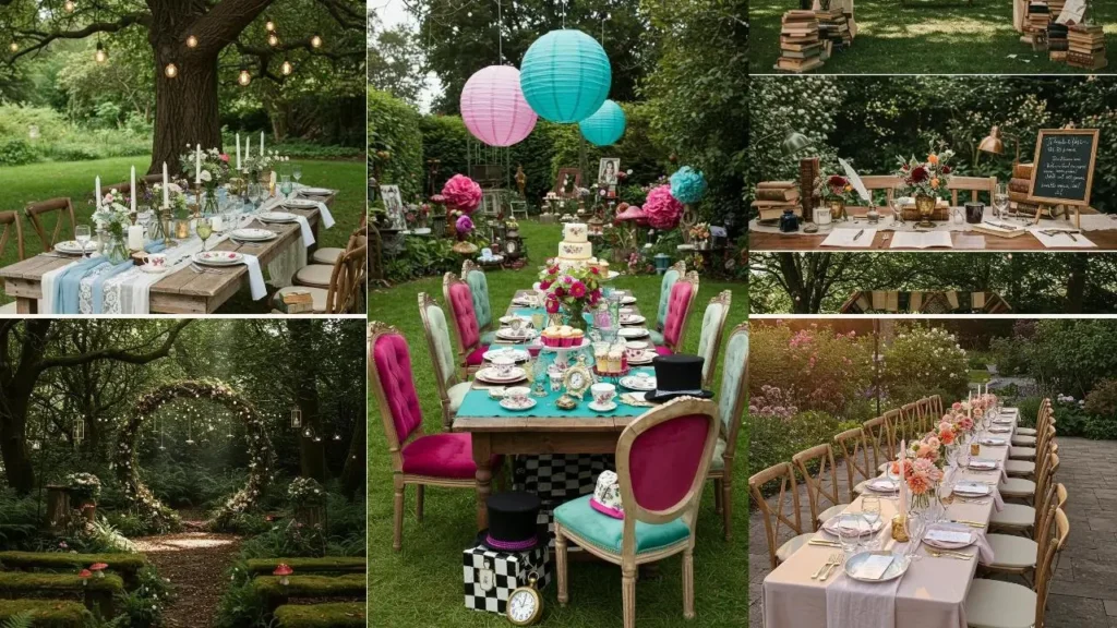 Inspiratie voor een intieme tuinbruiloft: sfeervol gedekte tafels en romantische setting in eigen tuin.