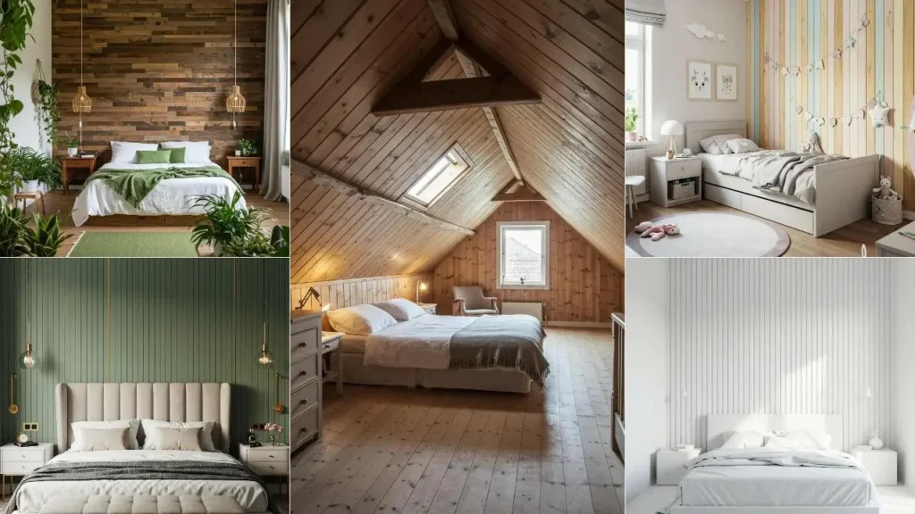 Inspiratie: Slaapkamers met houten latjes wandbekleding in diverse stijlen.