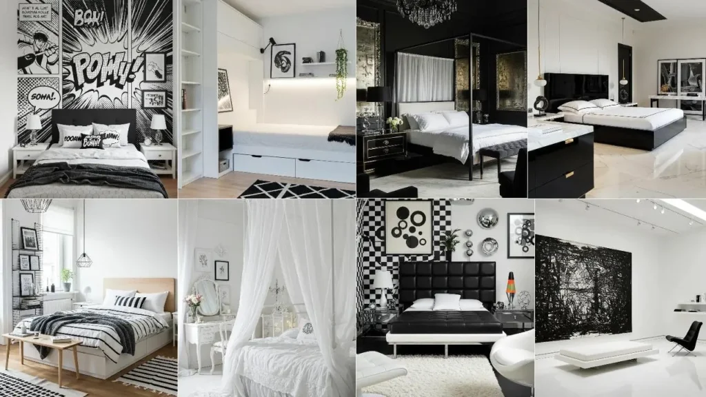 Zwart-wit slaapkamer interieur inspiratie: 26 ideeën voor een stijlvol en tijdloos design.