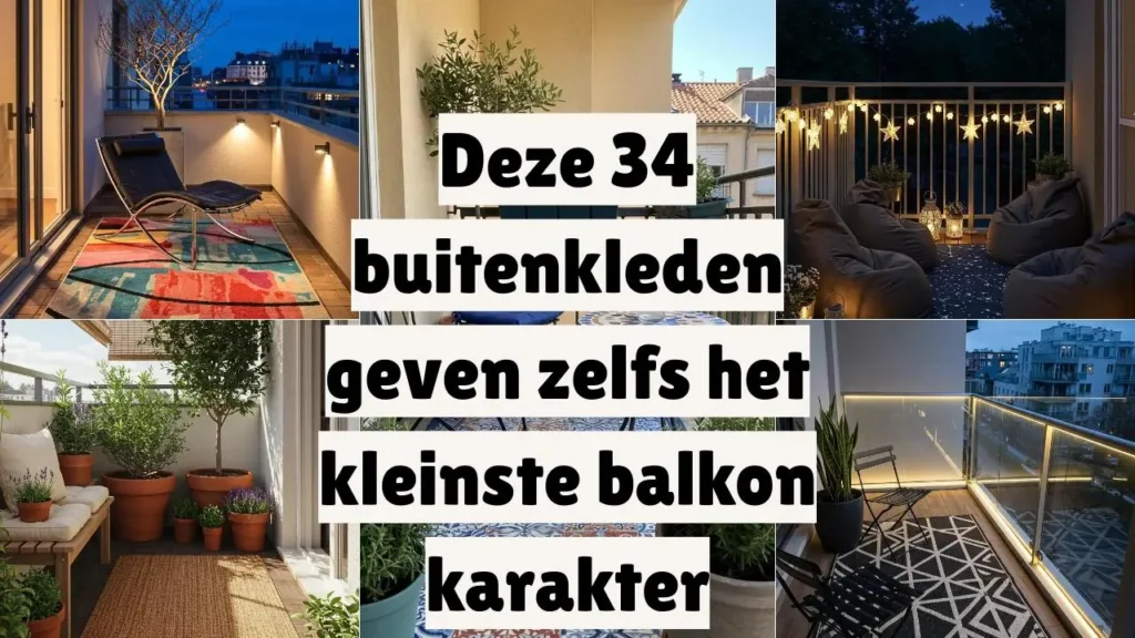 Sfeervolle balkons met verschillende buitenkleden die kleine ruimtes karakter geven.