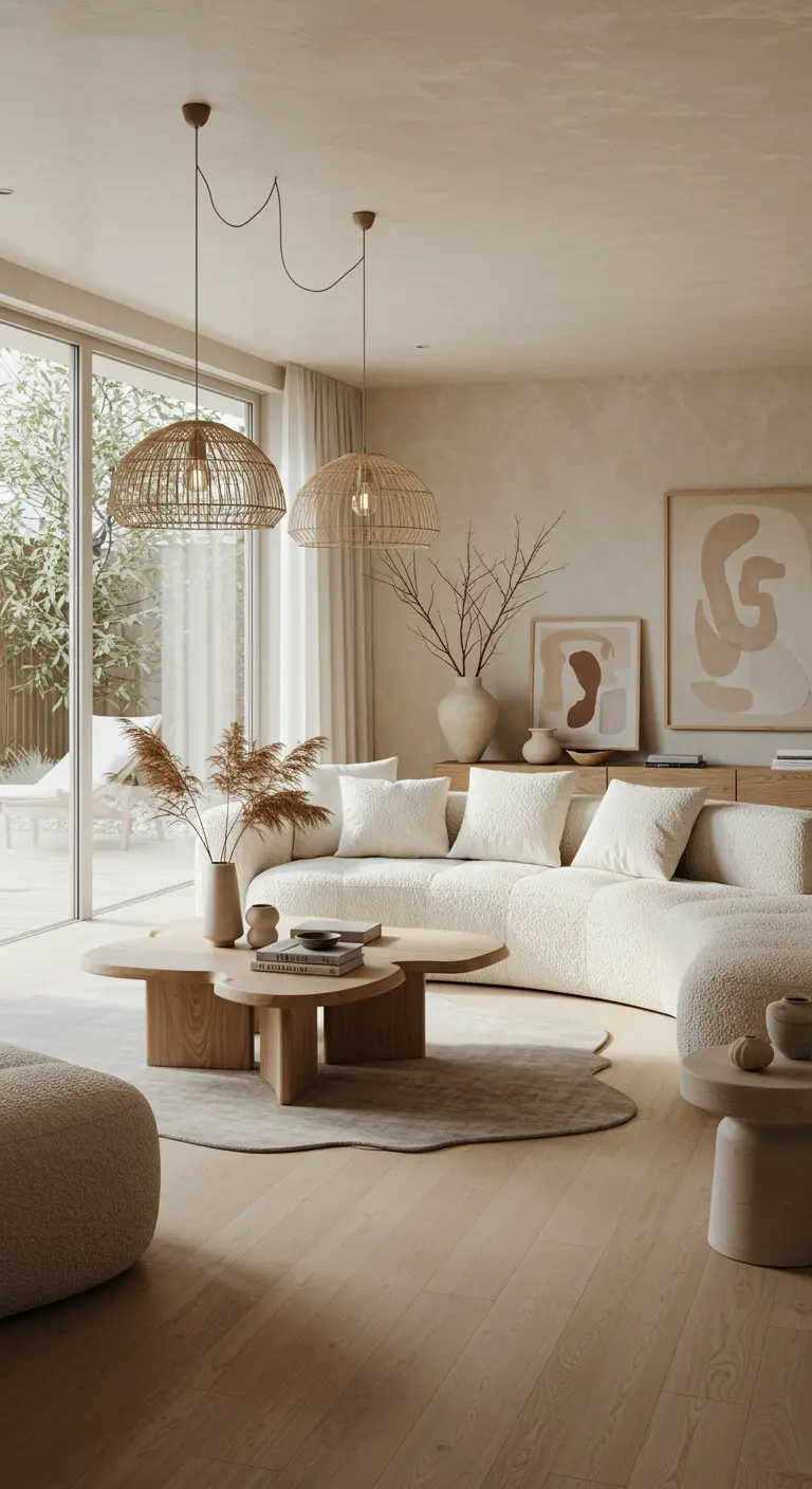 Luxe bruine woonkamer met chesterfield bank, kristallen kroonluchter en klassiek tapijt.