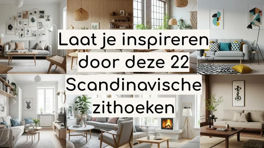 Scandinavische zithoeken: Inspiratie met lichte kleuren, houten meubels en gezellige details.