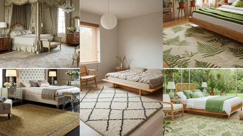 Slaapkamers met verschillende vloerkleden die de kamer afmaken, van klassiek tot modern.