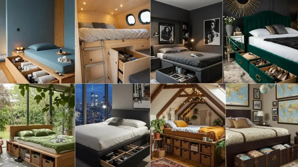 Slim opbergen onder bed: Inspirerende slaapkamers met lades en opbergruimte.