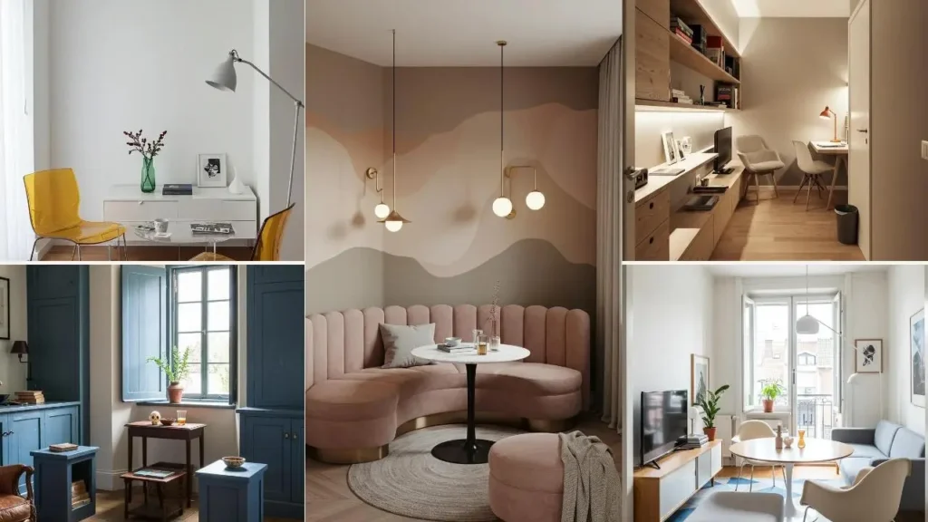 Inspirerende voorbeelden van 22 perfecte indelingen voor kleine ruimtes met slimme designoplossingen.