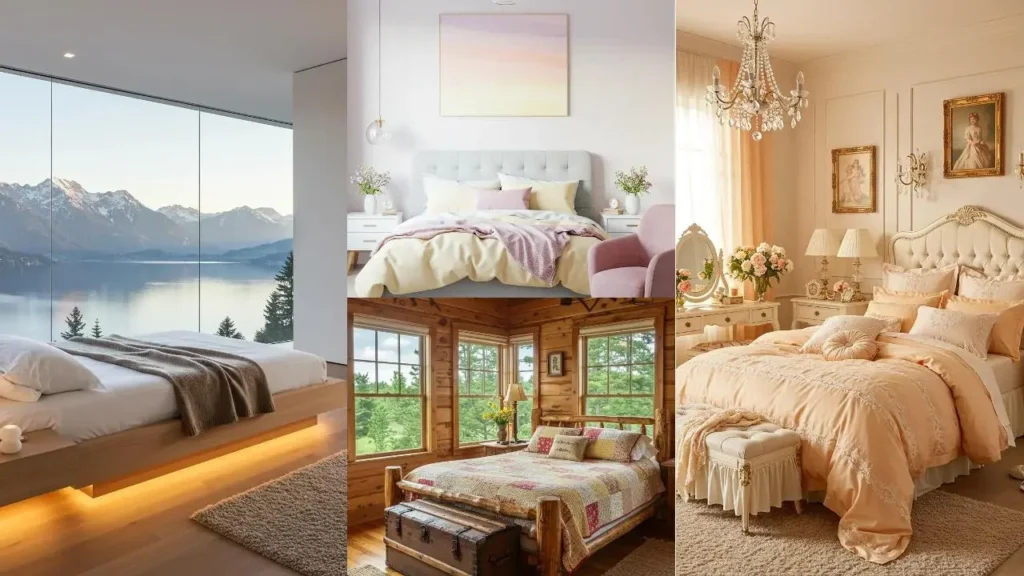 Slaapkamers: diverse stijlen met lichte kleuren en warme accenten voor een knusse sfeer.
