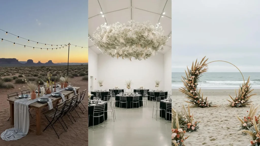 Inspirerende moderne decoratie met droogbloemen en pampasgras voor huis, evenementen en bruiloften.