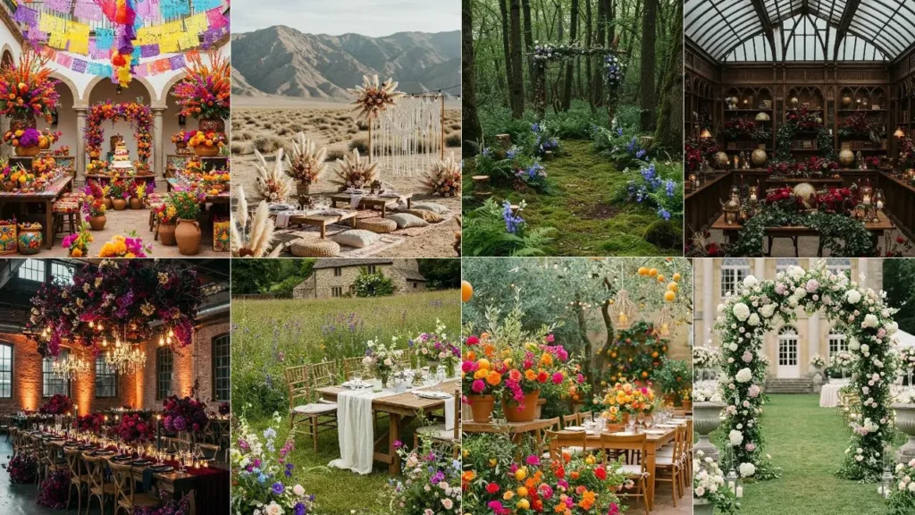 Prachtige en ongewone bloemencombinaties in diverse stijlen voor unieke evenementdecoratie.
